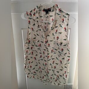 Velvet Heart Bird Blouse Size M